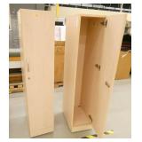 Wood wardrobe unit, white storage part is 24w 23d 56t