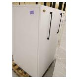 Two Wood laminate locking cubicle cabinet 15x30x48 with slide out storage