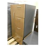 Matching wardrobe, file cabinet and desktop, all steel, woodgrain look