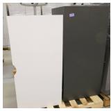 Matching wardrobe, file cabinet and desktop, all steel, woodgrain look