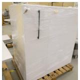 Three Wood laminate locking cubicle cabinet 15x30x48 with slide out storage