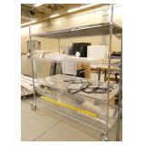 Metro shelf on wheels with acrylic tops 3x6ft x 78 tall