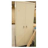 Two steel 2-door storage cabinets 36x18x72 and 30x15x72