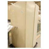 Two steel 2-door storage cabinets 36x18x72 and 30x15x72