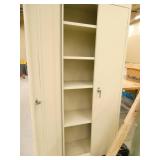 Two steel 2-door storage cabinets 36x18x72 and 30x15x72