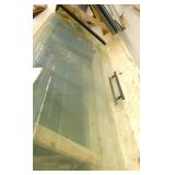 (7) large glass panels, 2 doors with hardware (carts not included)