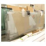 (5) glass doors, 17 large glass panels of various size  (carts not included)