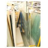 (5) glass doors, 17 large glass panels of various size  (carts not included)