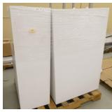 Three Wood laminate locking cubicle cabinet 15x30x48 with slide out storage