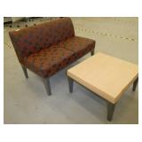 Reception bench seat, coffee table 26x26