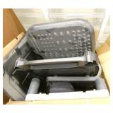 Large mail sorting station, table 24x42, charcoal filing cabinet and more