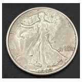 1942-D Walking Liberty Half Dollar (90% Silver)