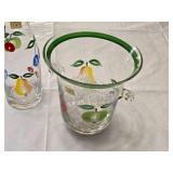 Mouthblown Glassics Fruit-Decorated Glass Decanter and Ice Bucket Set