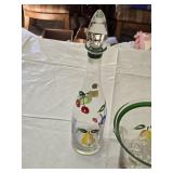 Mouthblown Glassics Fruit-Decorated Glass Decanter and Ice Bucket Set