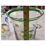 Mouthblown Glassics Fruit-Decorated Glass Decanter and Ice Bucket Set