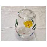 Hand-Painted Glass Jar with Lid