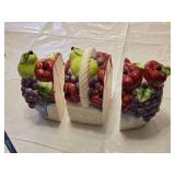 Hand-painted 3 Piece Ceramic Fruit Basket Cookie Jar Set, CKRO International 1994