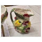 Sheng Peng Ceramic Bowl and Pitcher Set with Fruit Motif