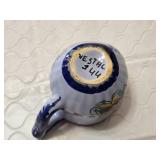 Hand-painted Ceramic Creamer and Sugar Bowl - With Floral Designs - Italy