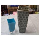Sullivan Vase and Blue Glass Vase