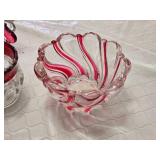Peppermint Red Glass Candle Holders and Accessories