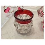 Peppermint Red Glass Candle Holders and Accessories