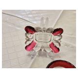 Peppermint Red Glass Candle Holders and Accessories