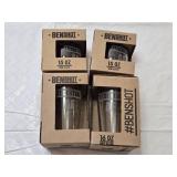 BenShot Pint and Wine Glass Set including 16 oz Pint Glass and 15 oz Wine Glass 4-Pack