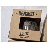 BenShot Pint and Wine Glass Set including 16 oz Pint Glass and 15 oz Wine Glass 4-Pack