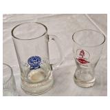 Grain Belt and Pabst Blue Ribbon Beer Glasses and Crown Royal Tumblers