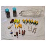 Assorted Corn on the Cob Holders, Glass Corn Dishes, and Spice Jars