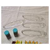 Assorted Corn on the Cob Holders, Glass Corn Dishes, and Spice Jars
