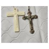 Lot of Religious Items including Crosses, Rosaries, and Keychain