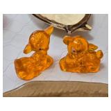 Lot of Decorative Animal Figurines from Japan and Germany, Including Owl Dish and Glass Deer