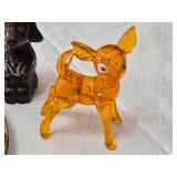 Lot of Decorative Animal Figurines from Japan and Germany, Including Owl Dish and Glass Deer