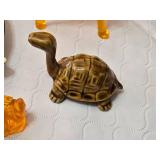 Lot of Decorative Animal Figurines from Japan and Germany, Including Owl Dish and Glass Deer