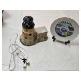 Split Rock Lighthouse Lamp and Duluth Souvenir Plate