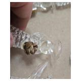 Set of Glass Angel Figurines with Decorative Embellishments Including Teddy Bear, Pinecone, and Gold Leaf Accents