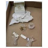 Delicate Glass Angel Figurines with Gold Accents