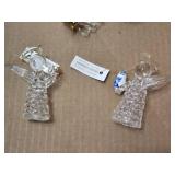 Delicate Glass Angel Figurines with Gold Accents