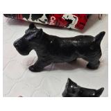 Small Scottish Terrier Figurines and Purse Set including Ceramic and Metal Dogs