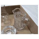 Set of Crystal Glassware Including Vases, Candle Holders, and Decorative Eggs