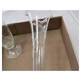 Set of Crystal Glassware Including Vases, Candle Holders, and Decorative Eggs