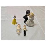 Wedding and Princess Cake Toppers including Snow White, Bride and Groom, and Two Choir Kids