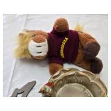 Minnesota Themed Home Decor Lot Including Metal Wall Art, Nordic Ware Cookie Stamp, and Menards Coffee Cups