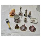 Collection of Decorative Porcelain and Ceramic Figurines and Items including a Richard Ginori trinket dish, a Homco figurine, and an Enesco figurine from 1982