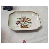 Collection of Decorative Porcelain and Ceramic Figurines and Items including a Richard Ginori trinket dish, a Homco figurine, and an Enesco figurine from 1982