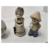 Collection of Decorative Porcelain and Ceramic Figurines and Items including a Richard Ginori trinket dish, a Homco figurine, and an Enesco figurine from 1982