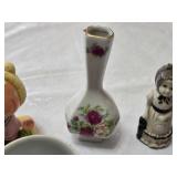 Collection of Decorative Porcelain and Ceramic Figurines and Items including a Richard Ginori trinket dish, a Homco figurine, and an Enesco figurine from 1982