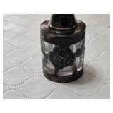 Vintage 925 Stamped Silver Salt and Pepper Shakers with Glass and Fish Motif Design - 62g including the glass